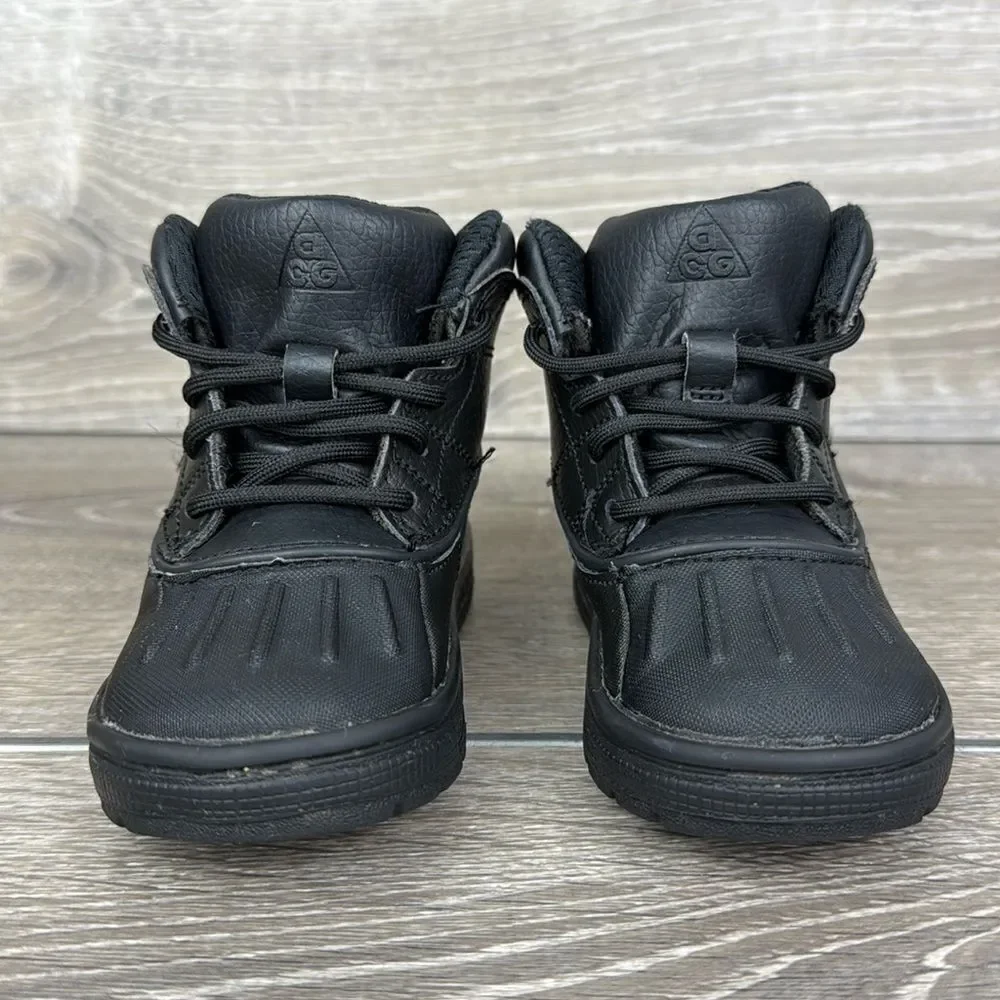 Nike Woodside 2 High Top ACG Triple Black Toddler Boys Sz 7 Rain Snow Boots